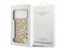 Guess Leopard Glitter MagSafe Case Beige - iPhone 18 Pro Max/17 Pro Max hoesje