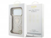 Guess Leopard Glitter MagSafe Case Roze - iPhone 18 Pro Max/17 Pro Max hoesje