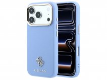 Guess Saffiano PU Leather Case Blauw - iPhone 18 Pro Max/17 Pro Max hoesje
