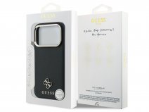 Guess Saffiano PU Leather Case Zwart - iPhone 18 Pro Max/17 Pro Max hoesje