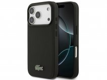 Lacoste Iconic Petit Piqué MagSafe Case Zwart - iPhone 18 Pro Max hoesje