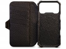 Vaja Buckler ST Leather Wallet Case MagSafe Zwart - iPhone 18 Pro Max Hoesje Leer