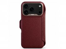 Vaja Leather Wallet Case MagSafe Rood - iPhone 18 Pro Max Hoesje Leer