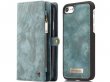 CaseMe 2in1 Wallet Ritsvak Case Blauw - iPhone SE/8/7 Hoesje