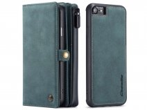 CaseMe Multi Wallet Ritsvak Case Blauw - iPhone SE/8/7 Hoesje