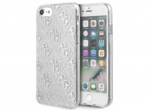 Guess 4G Glitter TPU Case Zilver - iPhone SE / 8 / 7 / 6 hoesje
