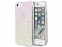 Guess Glitter TPU Case Gold Pink - iPhone SE / 8 / 7 / 6 hoesje