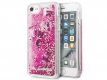 Karl Lagerfeld Iconic Glitter Case Roze - iPhone SE / 8 / 7 / 6 hoesje