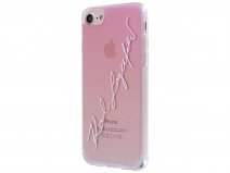 Karl Lagerfeld Signature Case Roze - iPhone SE/8/7 hoesje