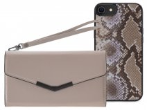 Mobilize Elegant Magnet Clutch Beige Snake - iPhone SE/8/7/6 hoesje