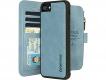 CaseMania 2in1 Wallet Ritsvak Case Aqua - iPhone SE/8/7 Hoesje