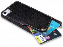 CaseMania Crossbody Card Case met Koord - iPhone SE/8/7 Hoesje Zwart