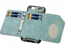 CaseMania Koord Case MagSafe Wallet Spiegel Aqua - iPhone SE/8/7 Hoesje