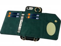 CaseMania Koord Case MagSafe Wallet Spiegel Groen - iPhone SE/8/7 Hoesje