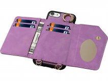 CaseMania Koord Case MagSafe Wallet Spiegel Lila - iPhone SE/8/7 Hoesje