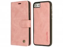 CaseMania 2in1 Magnetic Bookcase Roze - iPhone SE/8/7 Hoesje