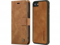 CaseMania 2in1 Magnetic Bookcase Cognac - iPhone SE/8/7 Hoesje