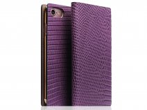 SLG Design D3 Lizard Paars Leer - iPhone SE / 8 / 7 hoesje
