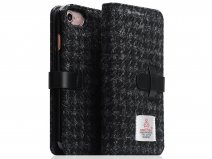 SLG Design D5 Harris Tweed Bookcase Zwart - iPhone SE / 8 / 7 hoesje