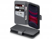 CaseBoutique Leather Wallet Grijs Leer - iPhone 11 hoesje