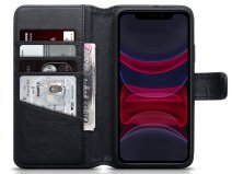 CaseBoutique Leather Wallet Zwart Leer - iPhone 11 hoesje