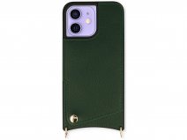 CaseMania Crossbody Card Case met Koord - iPhone 11 Hoesje Donkergroen
