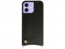 CaseMania Crossbody Card Case met Koord - iPhone 11 Hoesje Zwart