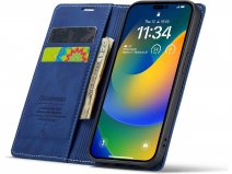 CaseMania Vintage Slim Bookcase Donkerblauw - iPhone 11 hoesje