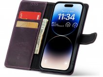 CaseMania Vintage Leather Case Paars - iPhone 11 hoesje