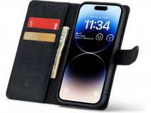 CaseMania Vintage Leather Case Zwart - iPhone 11 hoesje