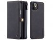 CaseMe Multi Wallet Ritsvak Case Zwart - iPhone 11/XR Hoesje