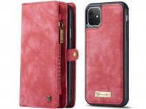 CaseMe 2in1 Wallet Ritsvak Case Rood - iPhone 11 Hoesje