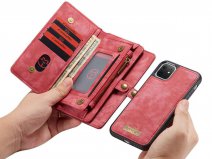 CaseMe 2in1 Wallet Ritsvak Case Rood - iPhone 11 Hoesje