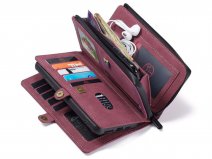 CaseMe Multi Wallet Ritsvak Case Rood - iPhone 11/XR Hoesje