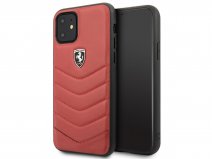 Ferrari Quilted Leather Case Rood - iPhone 11/XR Hoesje