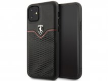 Ferrari Perforated Leather Case Zwart - iPhone 11/XR Hoesje