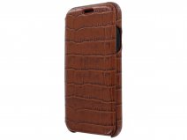 Graffi Oyster Croco Cognac Leer - iPhone 11 hoesje
