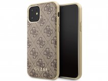 Guess Monogram Hard Case Bruin - iPhone 11/XR hoesje