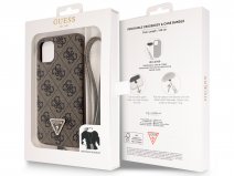 Guess 4G Monogram Necklace Case Bruin - iPhone 11/XR hoesje