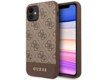 Guess 4G Monogram Stripe Case Bruin - iPhone 11/XR hoesje