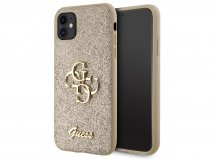 Guess Big 4G Glitter Case Goud - iPhone 11/XR hoesje