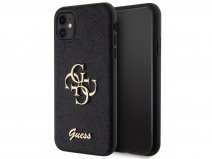 Guess Big 4G Glitter Case Zwart - iPhone 11/XR hoesje