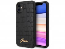 Guess Croco Case Zwart - iPhone 11/XR hoesje