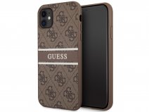 Guess Stripe 4G Monogram Case Bruin - iPhone 11/XR hoesje