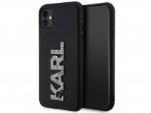 Karl Lagerfeld 3D Glitter Logo Case Zwart - iPhone 11/XR hoesje