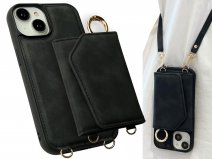 CaseMania 2in1 Koord Case met MagSafe Spiegel Wallet Zwart - iPhone 11 Hoesje