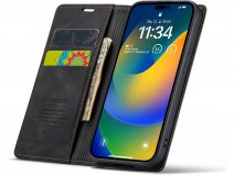 CaseMania Vintage Slim Bookcase Zwart - iPhone 11 hoesje