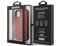 Ferrari Quilted Leather Case Rood - iPhone 11 Pro Hoesje