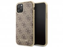 Guess Monogram Hard Case Bruin - iPhone 11 Pro hoesje