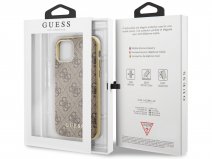 Guess Monogram Hard Case Bruin - iPhone 11 Pro hoesje